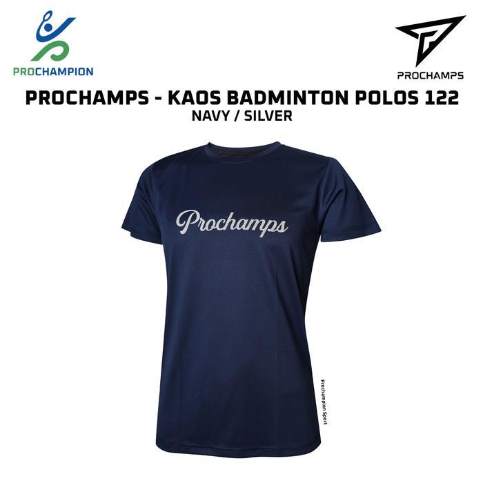 KAOS JERSEY BADMINTON PROCHAMPS POLOS 122 NAVY SILVER