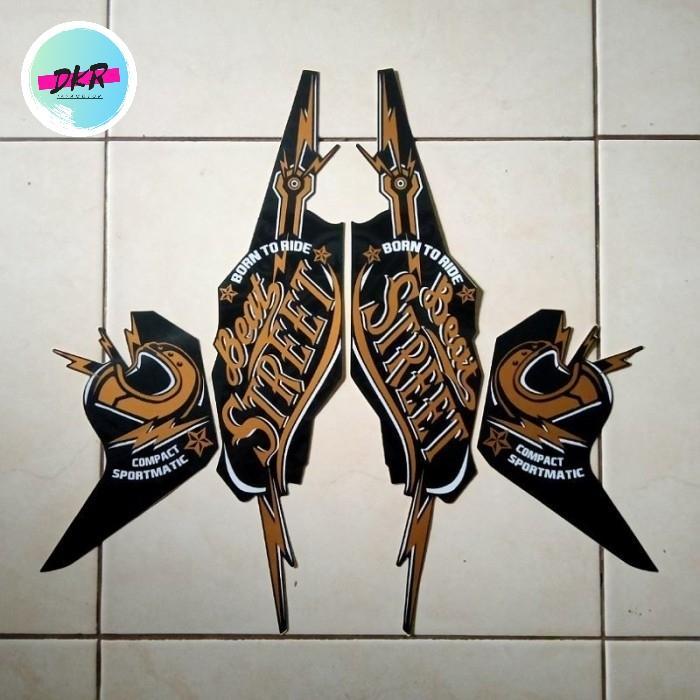 Stripping stiker lengkap motor honda beat street 2019 hitam