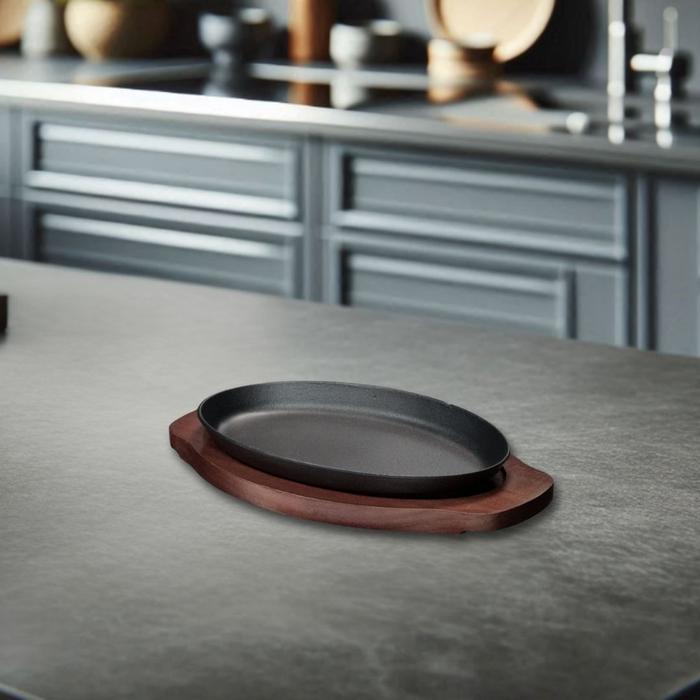 Ueno Cast Iron Hot Plate Oval - Piring Steak Pepper Rice