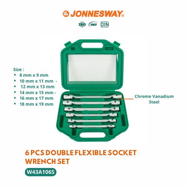 6 PCS DOUBLE FLEXIBLE SOCKET WRENCH SET JONNESWAY W43A106S