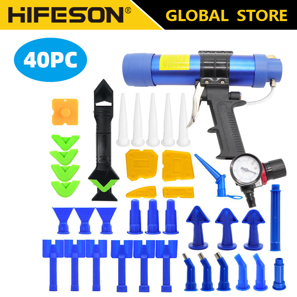 HIFESON 310ml Sealant Glass Glue Spray Gun Adjustable Air Rubber Pistol Pneumatic Gun Glue Sealant S