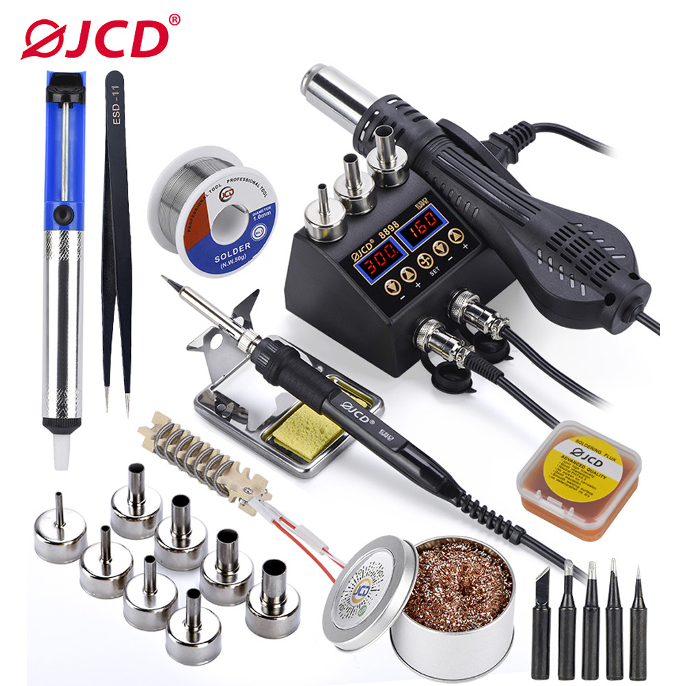 JCD 2 in 1 750W Soldering Station LCD Digital display Rework Welding Station for cell-phone BGA SMD 