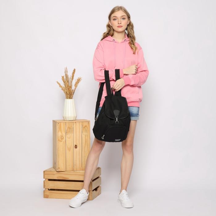 Sedia Tas Ransel Wanita TR5LITE Canvas Polos Hitam Martin Versa Backpack Polos