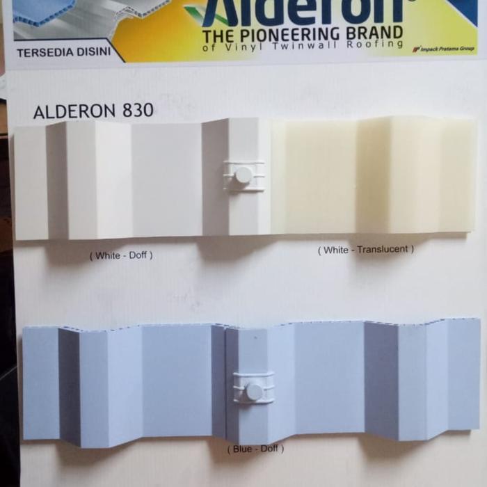Atap uPVC ALDERON R830 Panjang 6 Meter - Double Layer 10mm Putih Biru Doff Gratis Ongkir