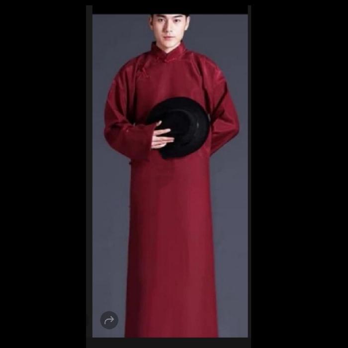 Atasan Baju Cheongsam Putih Polos Kemeja Pria Jumbo Size Xxl Dan Xxxl