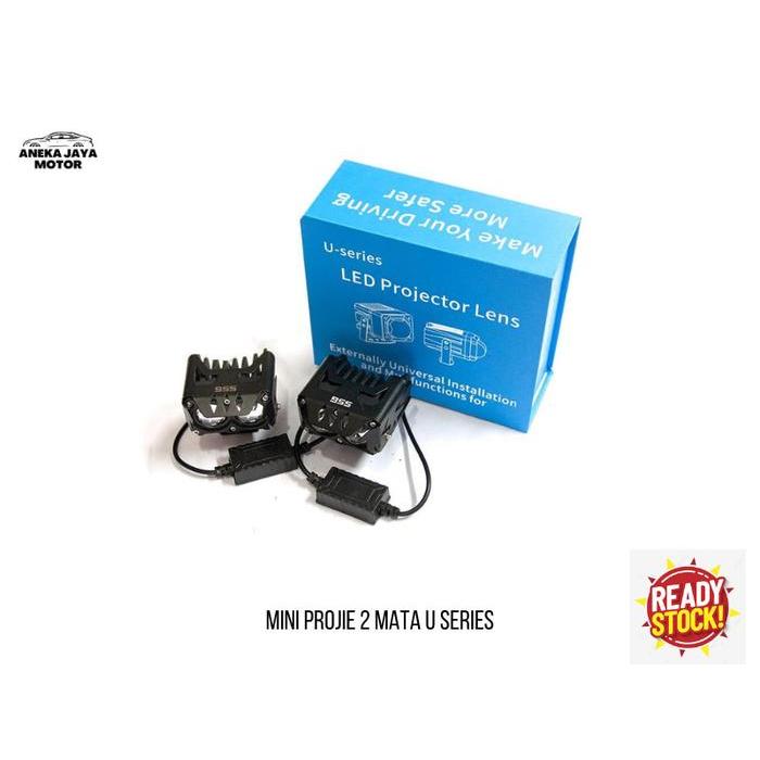 Lampu Projie 2 Mata Led Cree Dual Mini Projie U Series 2 Warna Car