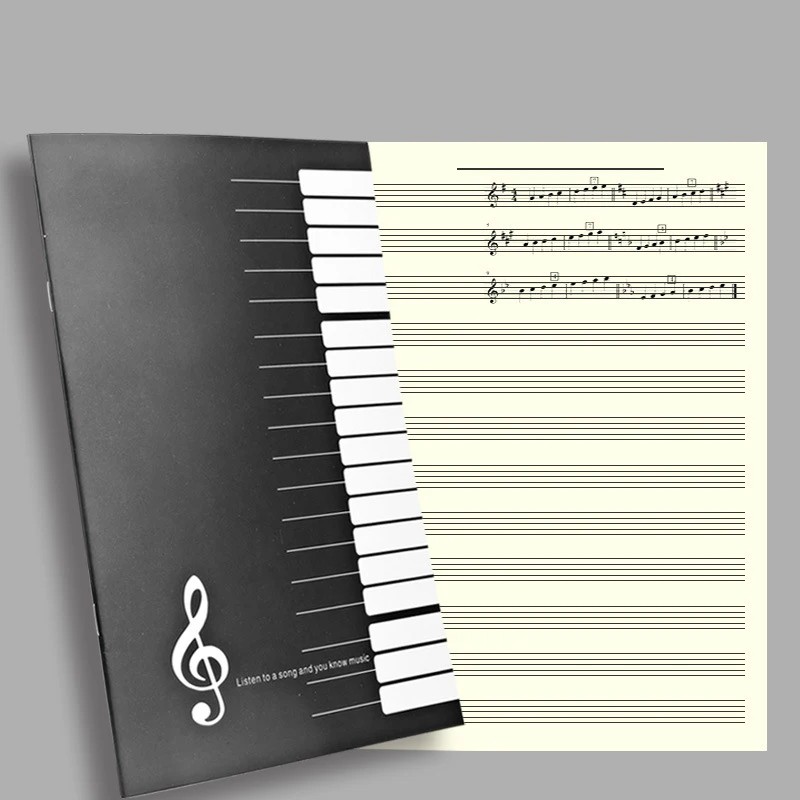 1Pc 18Pages Music Sheet Spiral Notebook Manuscript Paper Exercise Book Record Paper Piano Guitar