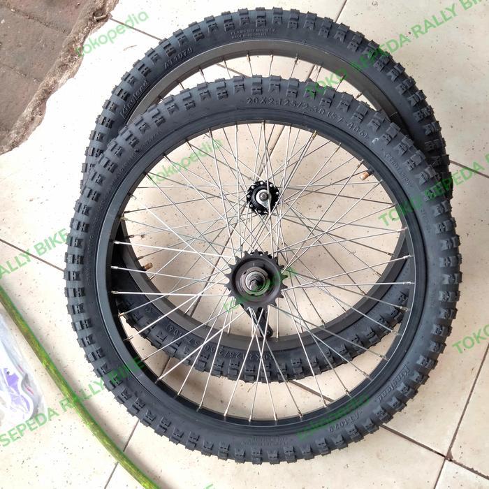 Meroca Bike - Wheelset Sepeda Ukuran 20 Rem Torpedo Paket Dengan Ban Luar Dalam