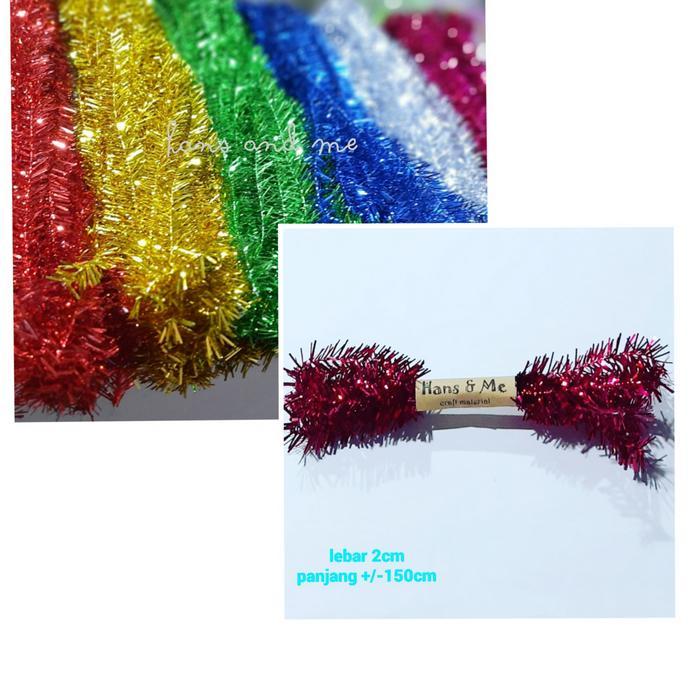 Slinger Natal Kecil Tinsel Rumbai Hiasan Parcel Garlan