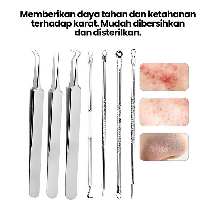 Kit Pengangkat Komedo Alat Penghilang Komedo Hitam Pengangkat Komedo Tertutup Jarum Pengangkat