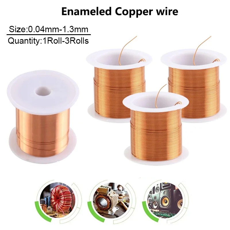 1-3Pcs 0.04Mm 0.05Mm 0.06Mm 0.07Mm 0.08Mm-1.3Mm Cable Copper Wire Magnet Wire Enameled Copper