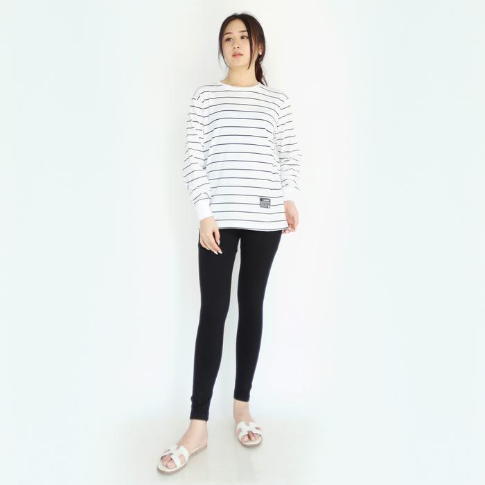 Dailystyle - Kaos Wanita Katun Distro Stripe Garis Belang-belang Lengan Panjang Long Sleeve Cewek