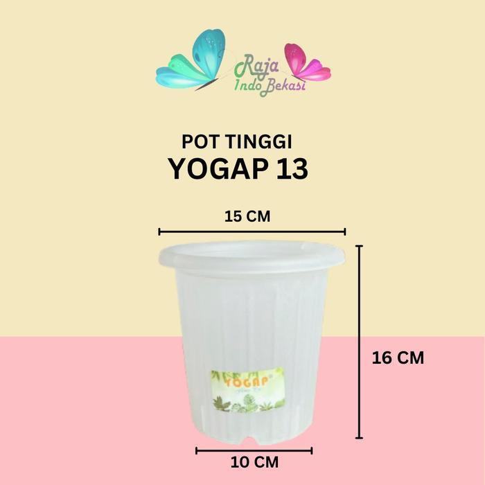 Top LUSINAN Pot Yogap 13 isi 12 pcs Pot Yogap 13 Putih Transparan Merah Pot Bunga Hias Aglonema Pot