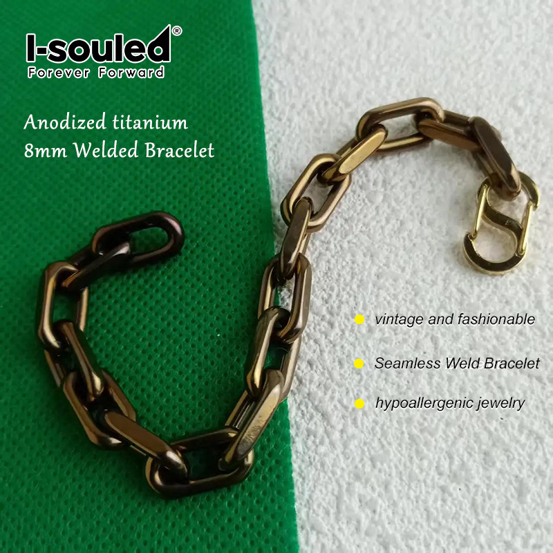 8.0mm pure titanium seamless seamless seamless one-piece anti allergic bracelet, perfect for both