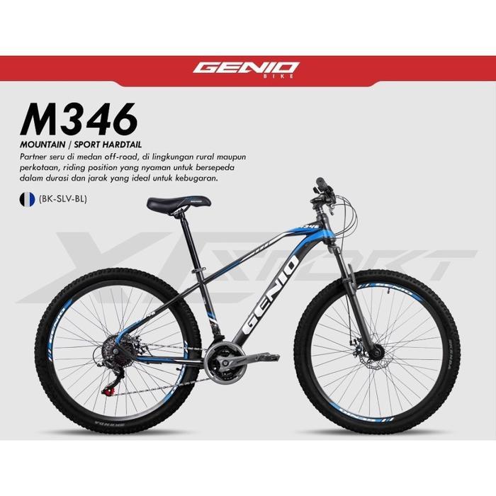 Sepeda gunung mtb 27.5 inch genio by united bike 24 speed rem cakram bisa buat dewasa dan remaja sni