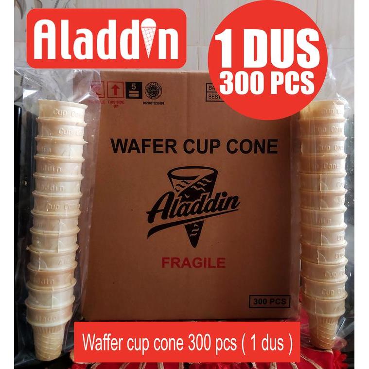 (PROMO RAMADHAN) CUP CONE ICE CREAM MERK ALADDIN / WAFER CUP CONE ALADDIN PREMIUM TERMURAH TERLARIS