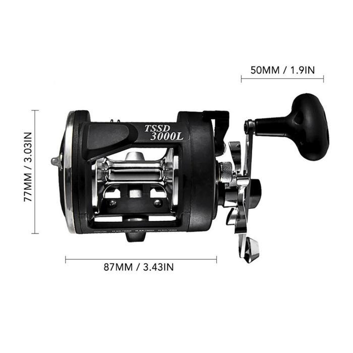 AQUAPRO REEL PANCING LAUT GEAR RATIO 3.8:1 REEL TROLLING KUAT METAL HANDLE FISHING REEL ANTI KARAT