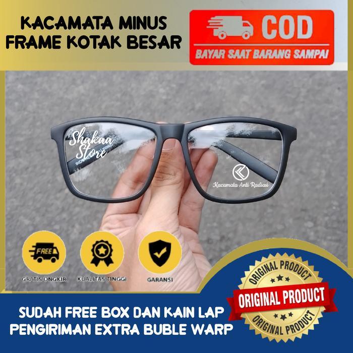 Kacamata Minus kotak besar /lensa minus/frame kacamata kotak/soflen