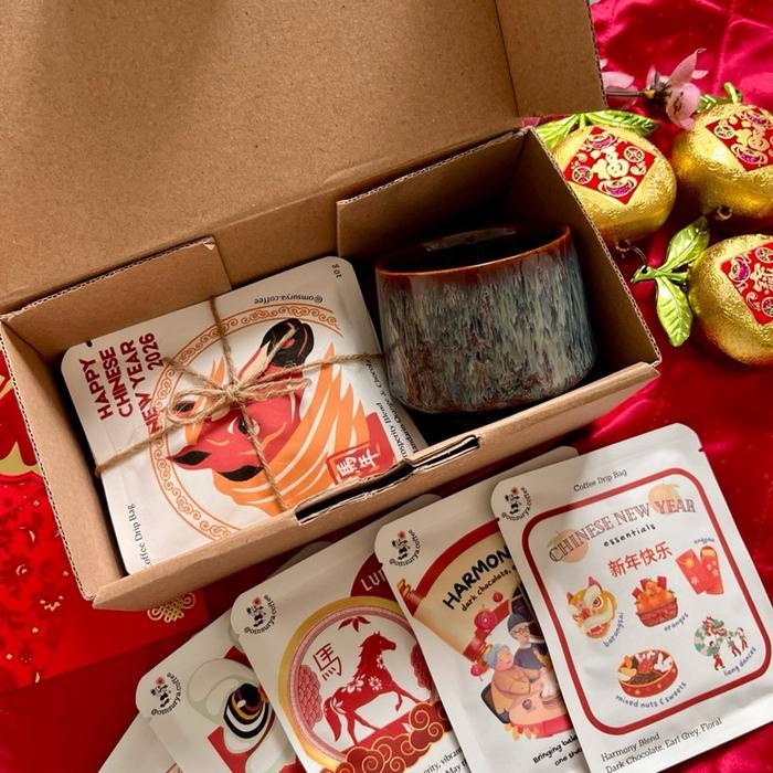Hampers Imlek Coffee Drip 5Pcs + Gelas Cny Chinese New Year Hampers
