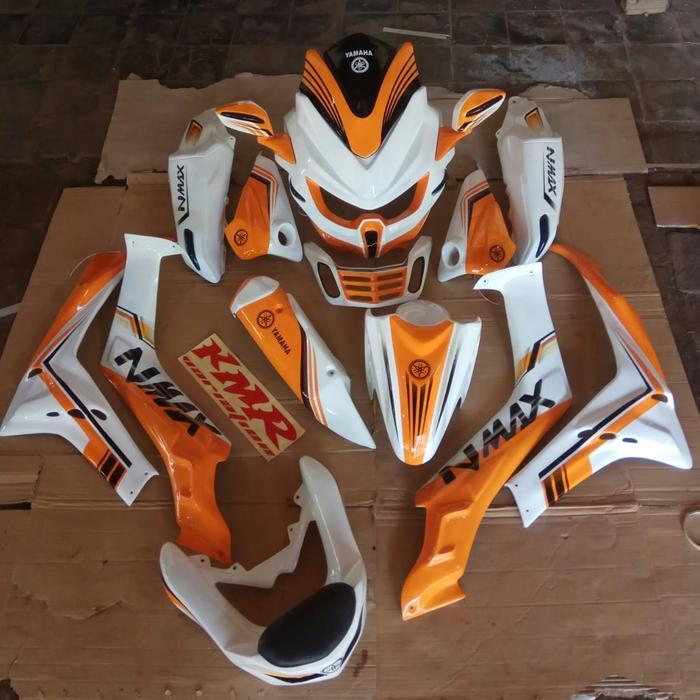 Full Set Body Nmax Predator Old ( 2015-2019 ) Putih Orange