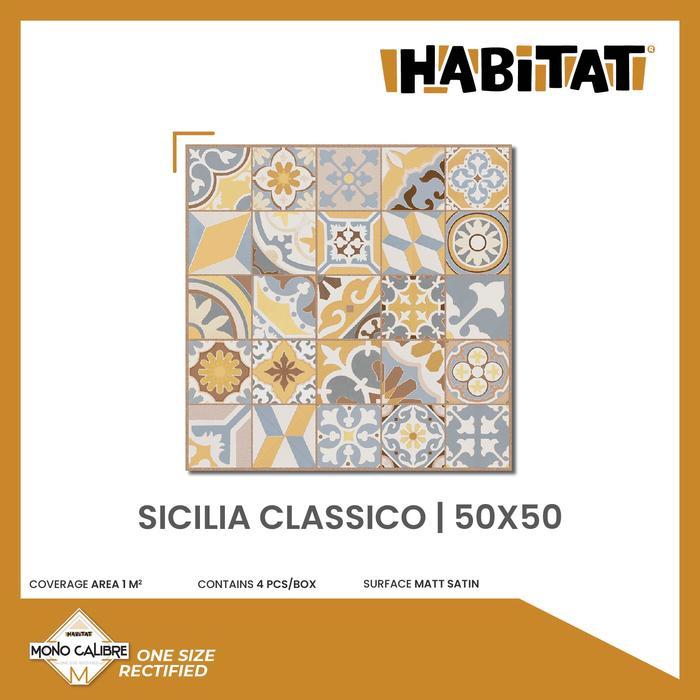 . Habitat Sicilia Classico 50x50 Keramik Lantai Motif Vintage Matt Milan