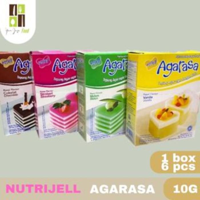 MNTB NUTRIJEL AGARASA/AGAR-AGAR RASA COKLAT/VANILA/STRAWBERRY/MELON BOX/6PCS