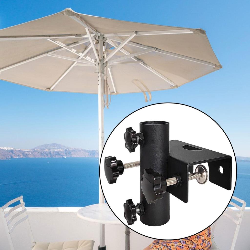 Outdoor Umbrella Holder Deck Mount Base Fixture Fixed Clip Parasol Stand for Deck Railing,