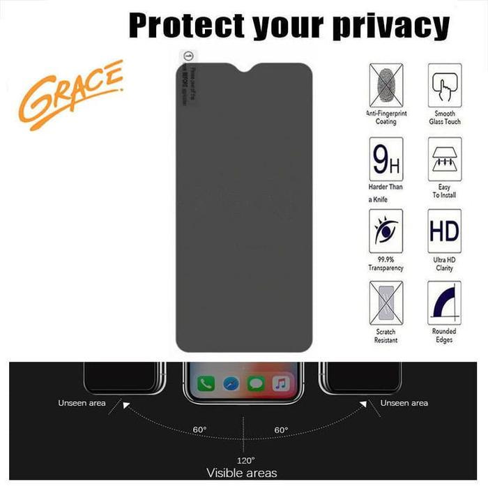 Terlaris Grace OnePlus 6T McLaren - 6.41 inch - Privacy Anti Spy Tempered Glass SALE