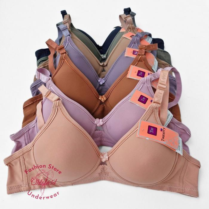 Sister.Grub - (3 Dan 5 Pcs) Bh Katun Polos Lembut Bra Tanpa Kawat Busa Tipis Wanita Remaja Nyaman