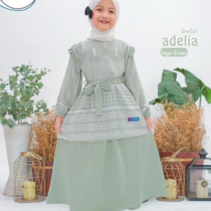 MANASIKANA ADELIA SET TUNIK BAJU SETELAN ANAK PEREMPUAN 3-13 TAHUN