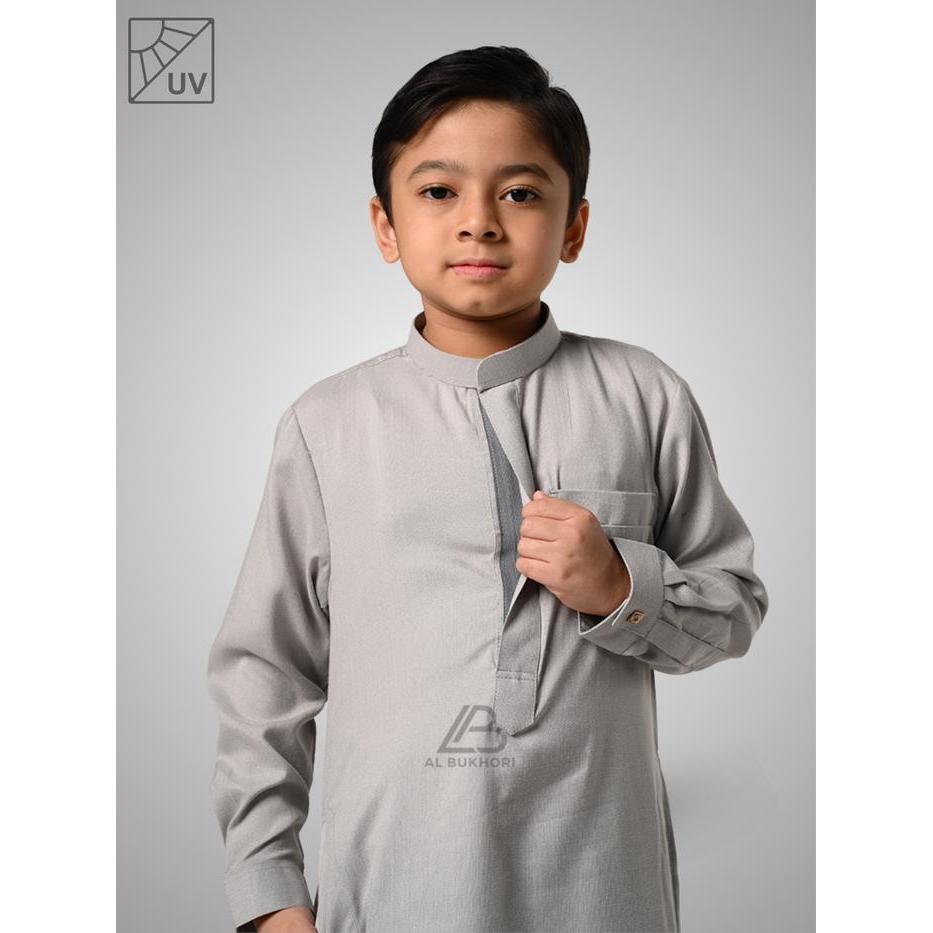 AL BUKHORI - ANTI UV JUBAH ANAK GAMIS LAKI LAKI THOBE PREMIUM 4 - 12 TAHUN LENGAN PANJANG - JUBAH