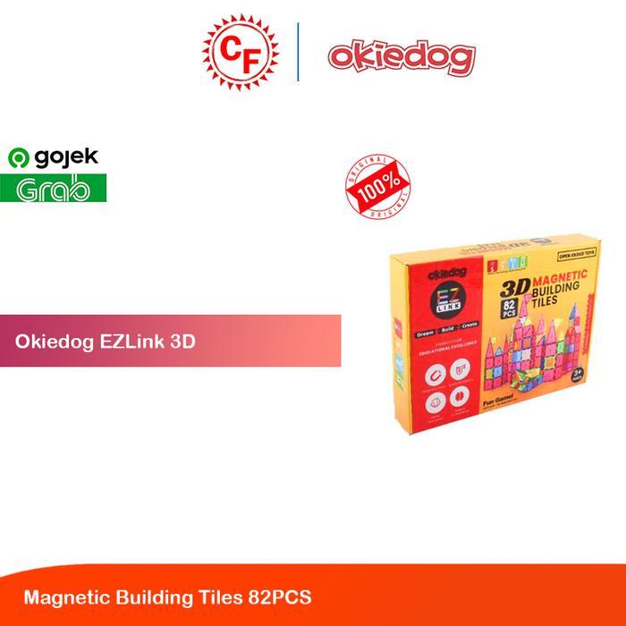 Okiedog Stem Ezlink 3D Magnetic Building Tiles 82Pcs