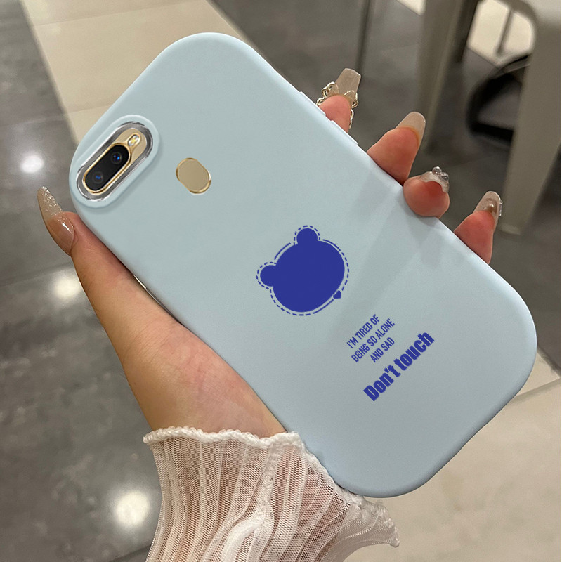Casing Hp Untuk OPPO A7 A5s A12 A12s A11k Case Jangan sentuh beruang kecil Kesing silikon silicone d