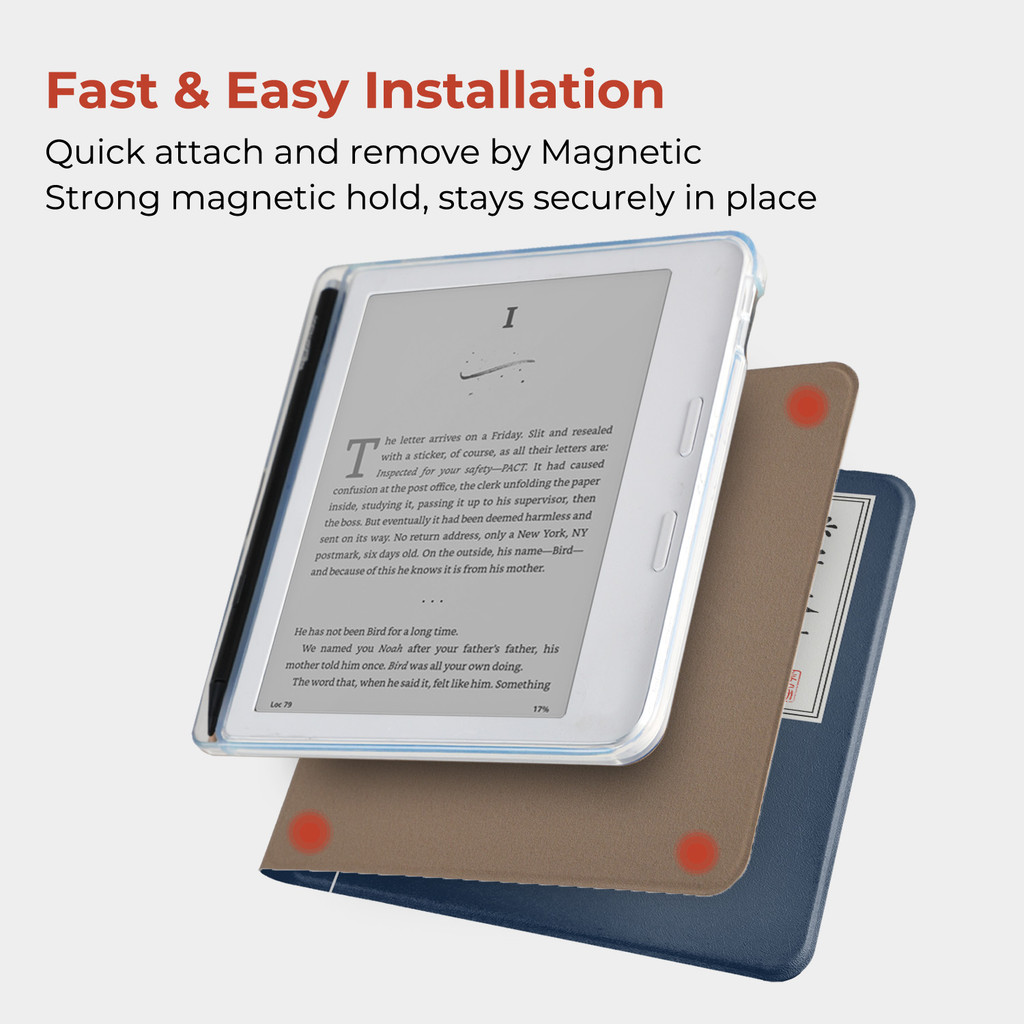 Twosheep suit for Kobo Libra Colour Kobo Libra2 Magnetic Detachable Case Cover with Stylus Slot