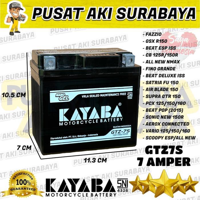 ACCU MURAH ORIGINAL KAYABA GTZ7S MOTOR SUZUKI SATRIA VARIO LED 125
