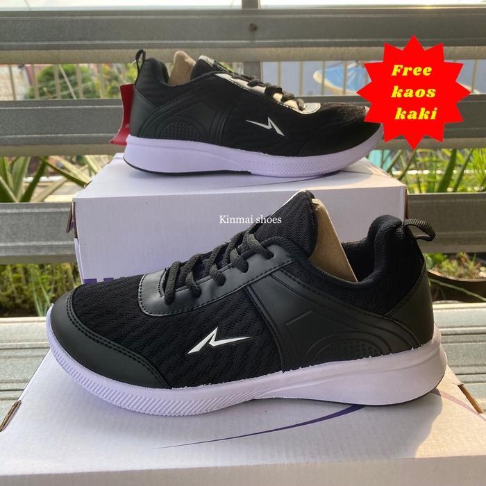 Sepatu Sneakers ANDO ADRINA Tali Size 37 38 39 40 Hitam Bisa Untuk Sekolah