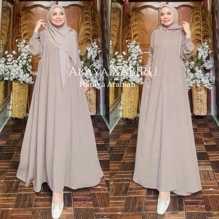 Abaya XABIRU Syari Elegan (Dress haji Umroh) by OHC simple elegan Gamis Muslim Wanita Mewah