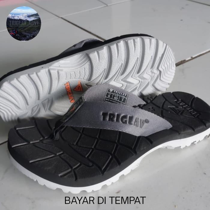 Sandal jepit pria Triglav original,sandal pria wanita,Sandal eiger Sendal Black