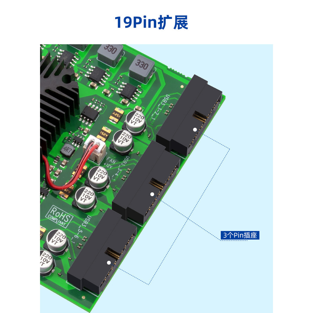 12Port / 6port USB 3.0 PCI-E x4 Expansion Card Motherboard PCIE to 19Pin Connector PCIe Riser