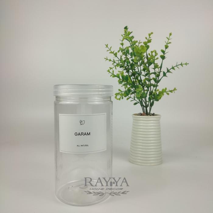 Toples Bumbu 1000ml Tutup Natural Free Label Toples Bumbu Dapur