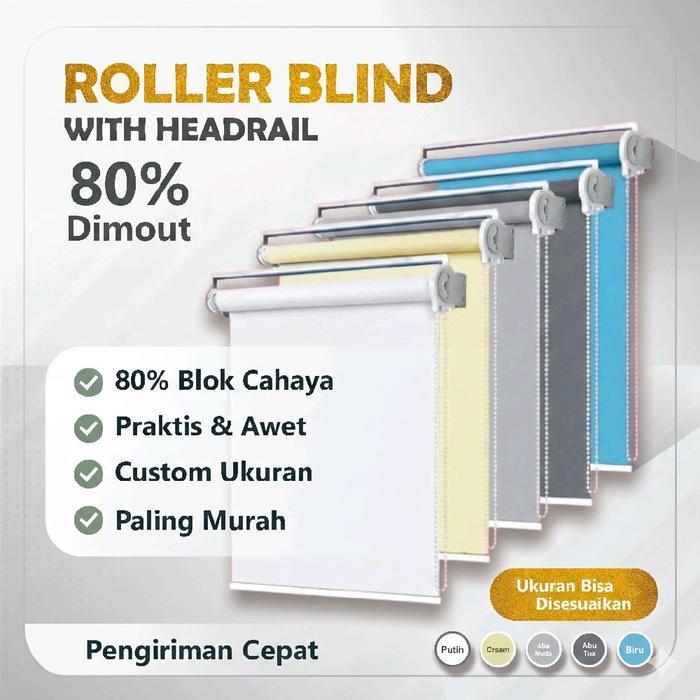 Roller Blinds Dimout - Tirai Jendela - Tirai Gulung Jendela