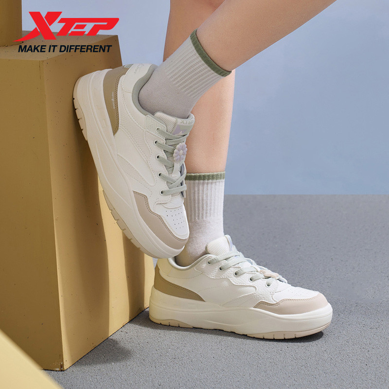 XTEP SKATEBOARDINGSHOES FOR WOMEN 2025 SPRING OUTDOOR CASUAL SPORTS SHOES THICK SOLE CLASSICS