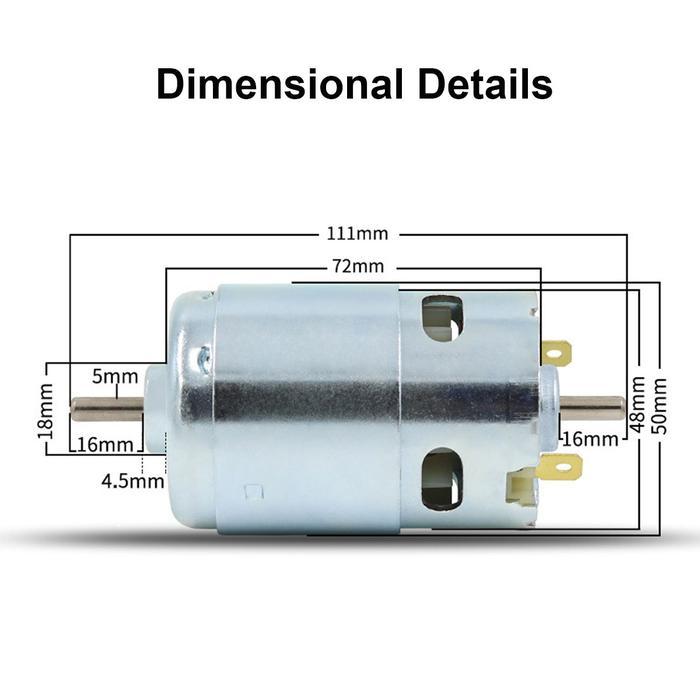895 DUAL SHAFT OUTPUT DC MOTOR 12V/24V 5000 /10000RPM DOUBLE BALL BEARING HIGH TORQUE MOTOR FOR