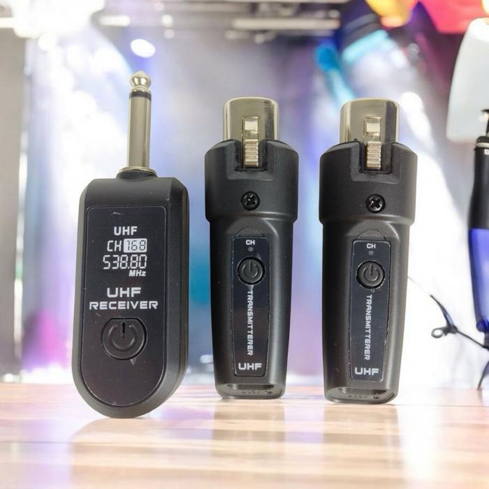 GE TRANSMITTER MIC WIRELESS 1 PAIR RECEIVER UHF XLR RECHARGEABLE WTU-03 FREKUENSI 20 HZ - 20 KHZ