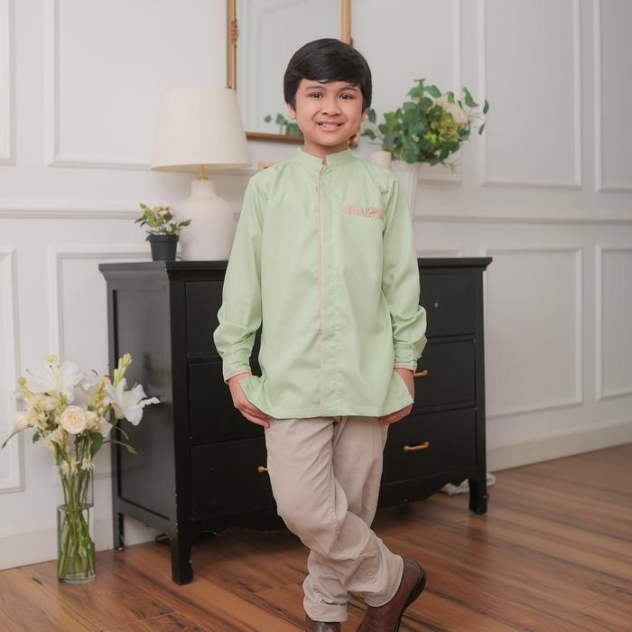 GAMALEEA - ANASTACIA FAMILY SET SAGE GREEN / SARIMBIT KELUARGA / PAKAIAN KELUARGA / BAJU COUPLE
