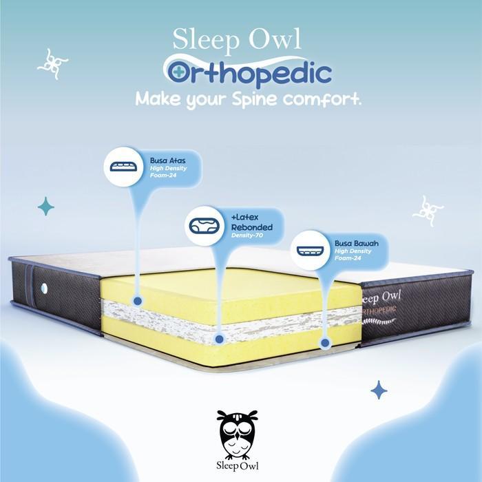 SLEEP OWL ORTHOPEDIC Kasur Busa Rebonded Latex 90 x 200 Fullset