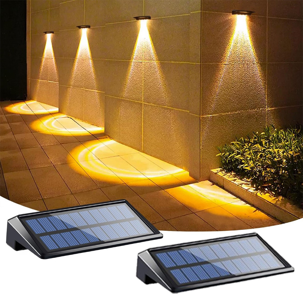2 Pack Solar Fence Lights,Wall Lights Outdoor,IP44 Waterproof Fence Solar Lights Outdoor for