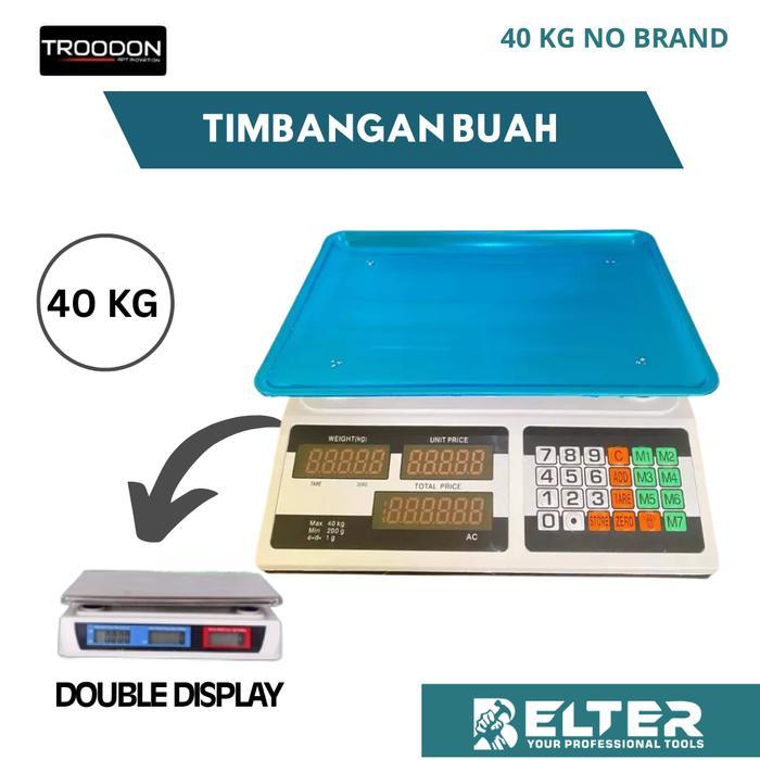 TROODON Timbangan Buah Digital 40KG/ Digital Computing Scale 40kg Double Display Timbangan Laundry