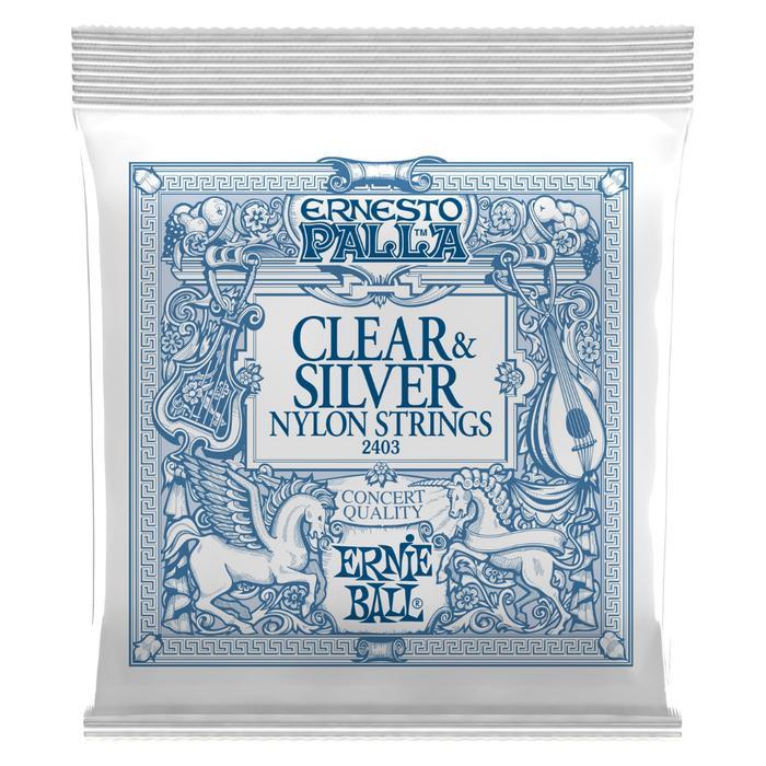 ERNIE BALL 2403 ERNESTO PALLA CLEAR & SILVER NYLON CLASSICAL GUITAR