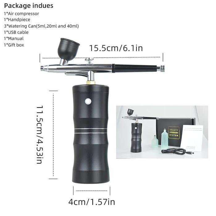 AIRBRUSH KIT AIR BRUSH SPRAY GUN MINI KOMPRESOR PORTABLE SET